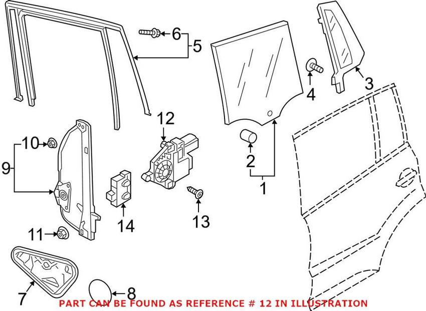 VW Power Window Motor - Rear Driver Side